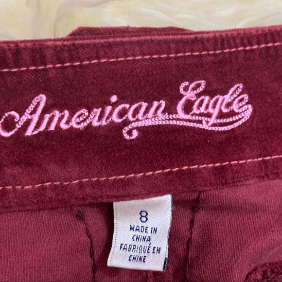 American Eagle maroon velvet chino style skirt - Picture 4 of 8